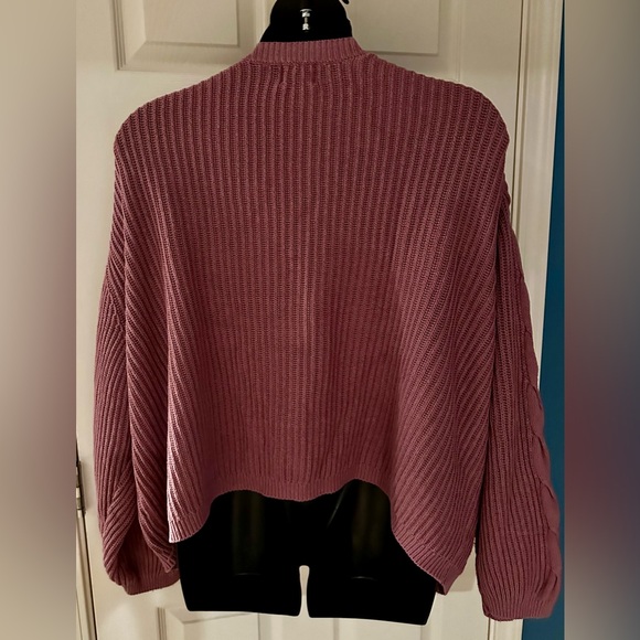 New St. John's Bay Womens V Neck Long Sleeve Open Front Plus Cable Knit Cardigan - Picture 5 of 10